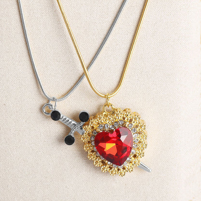 Looxe Sword x Heart Necklace