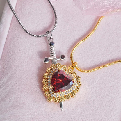 Looxe Sword x Heart Necklace